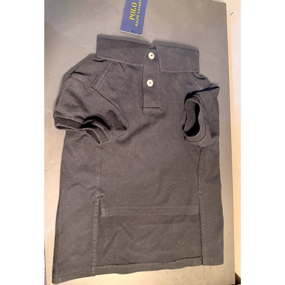 New Polo Ralph Lauren Dogs Big Pony Polo Shirt Black Yellow Size L Pet Clothes - Picture 4 of 4